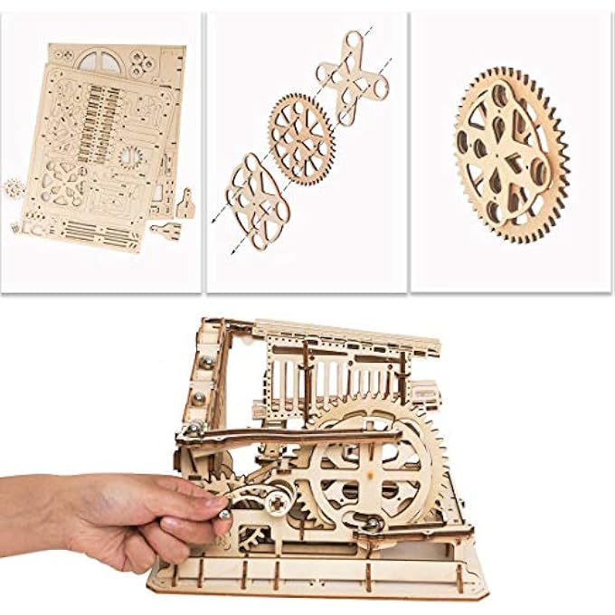 3D WOODEN PUZZLE MECHANICAL GEARS SET DIY ASSEMBLY MODEL KITS WOODEN CRAFT KITS BRAIN TEASER GAMES BUILDING SET BEST CHRISTMAS BIRTHDAY GIFT FOR ADULTS & KIDS AGE 14+(LG502-COG COASTER) - Image 2